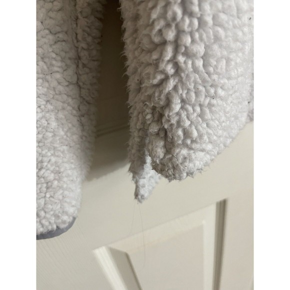 SO Fleece Teddy Size L White Faux Fur Sherpa Sweatshirt Half Zip - Picture 8 of 10